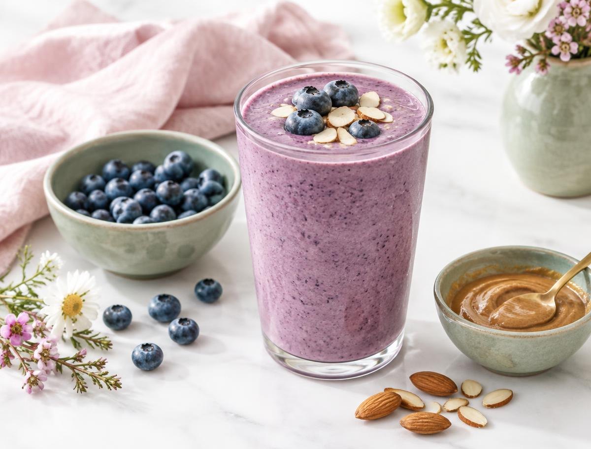 Blaubeer-Mandel-Smoothie