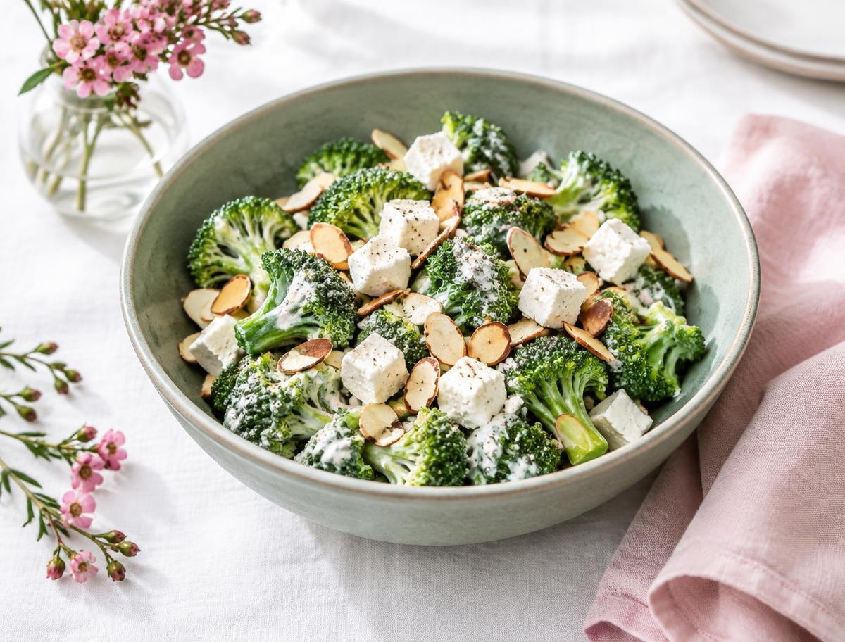 Brokkoli-Salat mit Feta & Mandeln