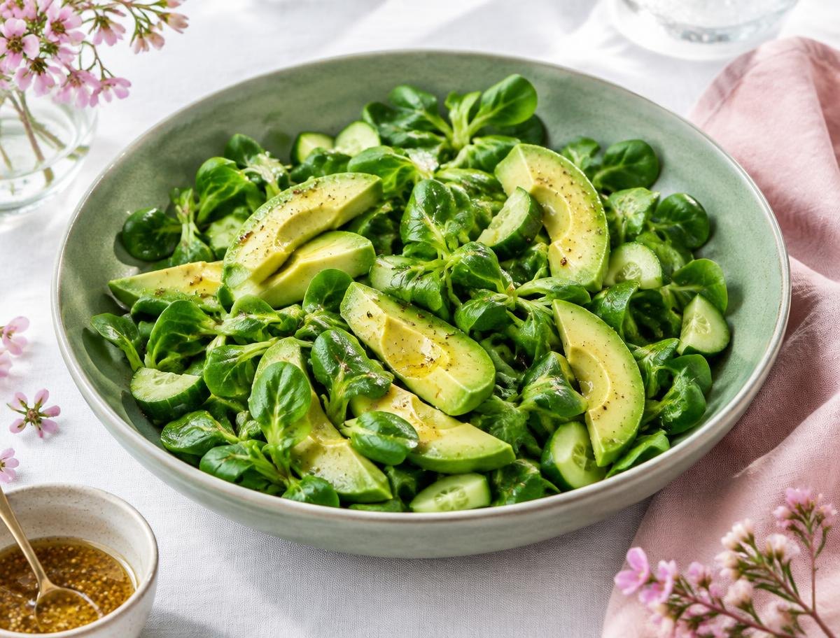 Lamb’s Lettuce With Cucumber & Avocado
