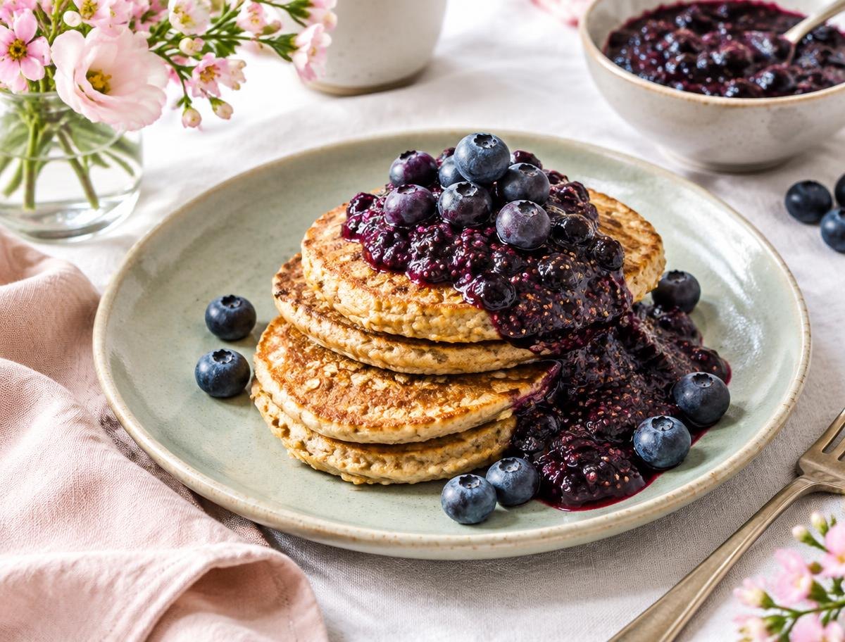 Pancakes With Blueberry Compote