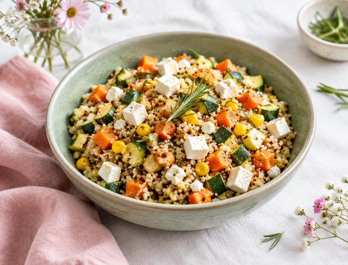 Quinoa-Gemüse mit Feta